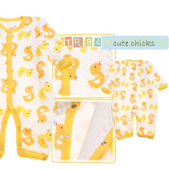 Cute cotton quilted one-piece playwear for infants - Picture 2 of 2